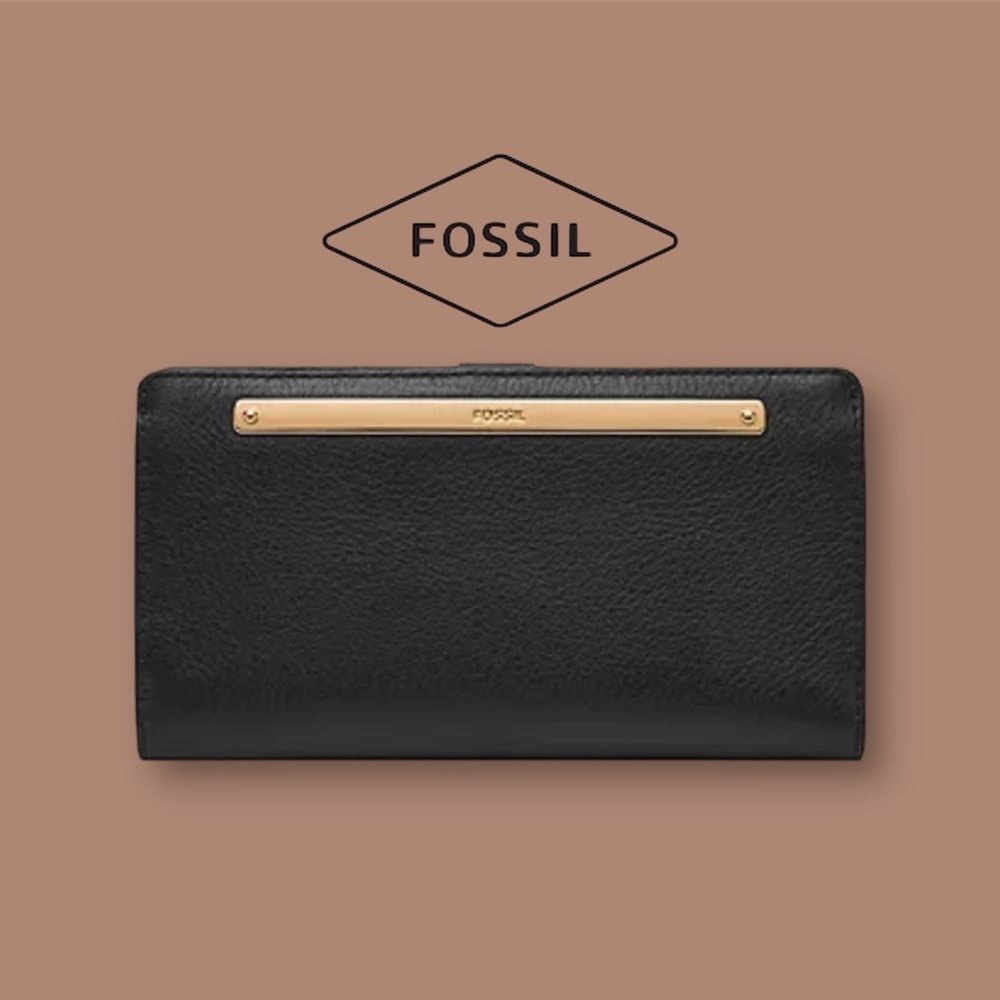 Fossil Liza Slim Bifold Wallet in Black
